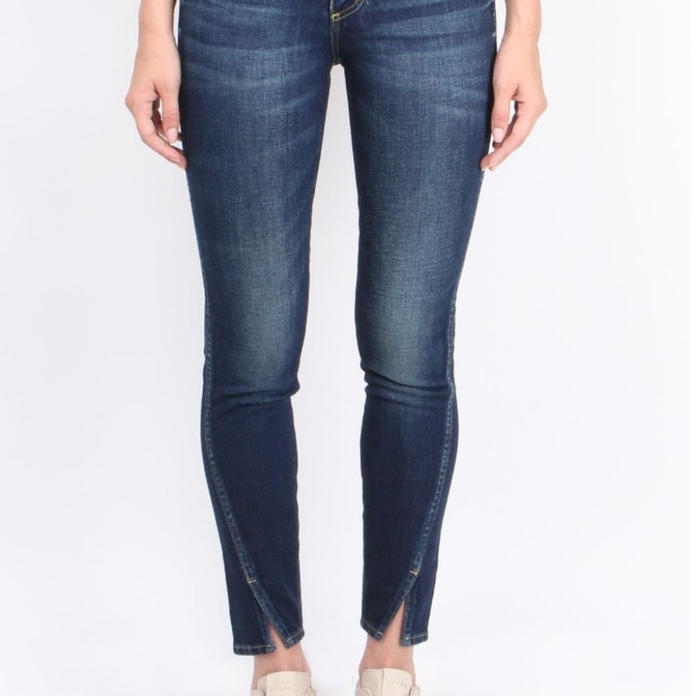 AMO Twist Distressed Ankle Blue Jeans in True Blue Size 27 (B) - Picture 2 of 6